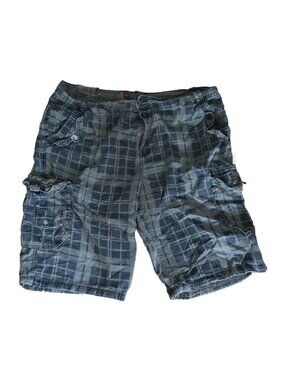 FUSAI VTG Y2K Cargo Shorts Utility Military Goth Emo Baggy Grunge Men 40x14